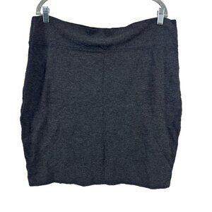 Womens 2X Gray Pencil Skirt Stretch Comfort Waist Basic Workwear Capsule Minimal